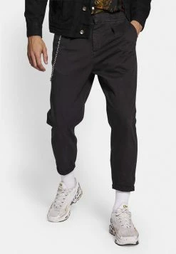 Redefined Rebel LEE CROPPED PANTS - Trousers - Black