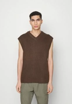 Redefined Rebel GRANT WAISTCOAT - Jumper - Chocolate Brown