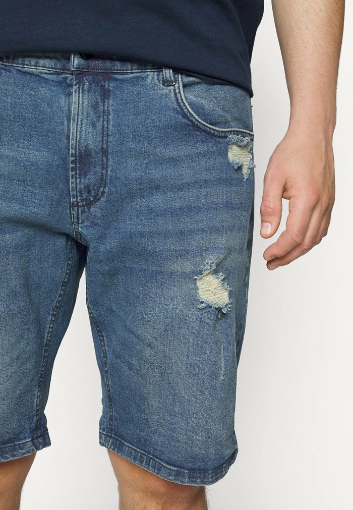 OSLO DESTROY PLUS - Denim shorts - dark blue