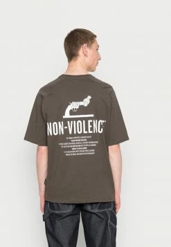 Redefined Rebel WAYNE TEE UNISEX - Print T-shirt - Raven