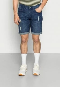 Redefined Rebel OSLO DESTROY - Denim Shorts - Ocean Blue