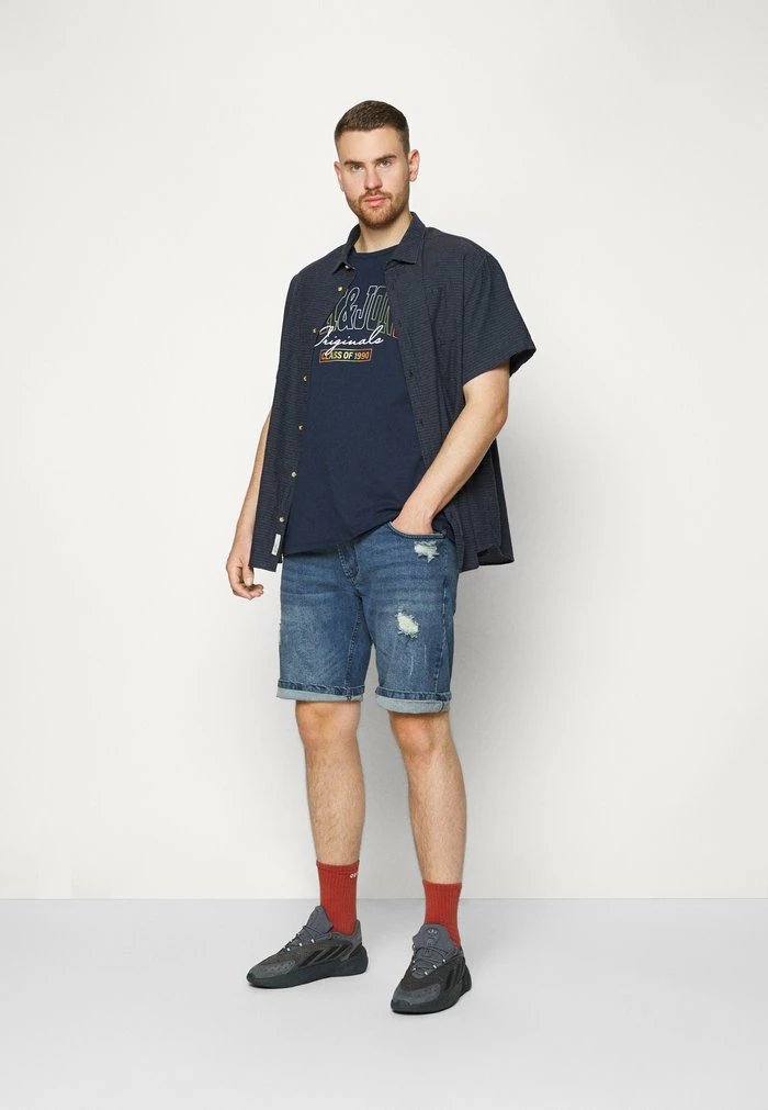 OSLO DESTROY PLUS - Denim shorts - dark blue