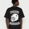 Redefined Rebel BRANDEN TEE UNSIEX - Print T-shirt - Black