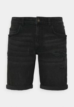Redefined Rebel OSLO DESTROY - Denim Shorts - Dust Black