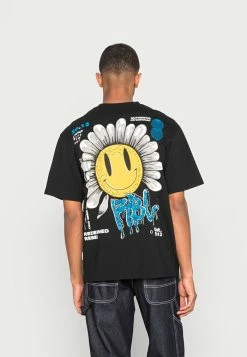 Redefined Rebel UNISEX TOBIAS TEE - Print T-shirt - Black