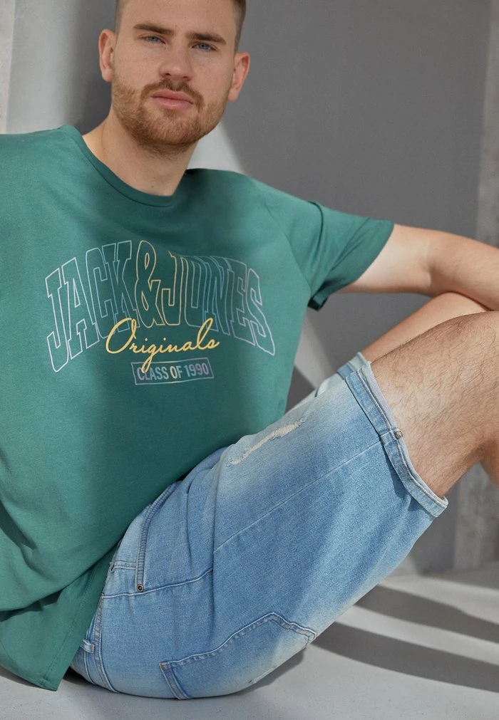 OSLO DESTROY PLUS - Denim shorts - skyway blue