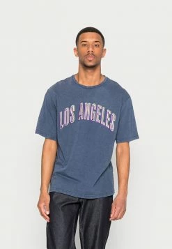 Redefined Rebel UNISEX PEYTON TEE - Print T-shirt - Navy Blazer