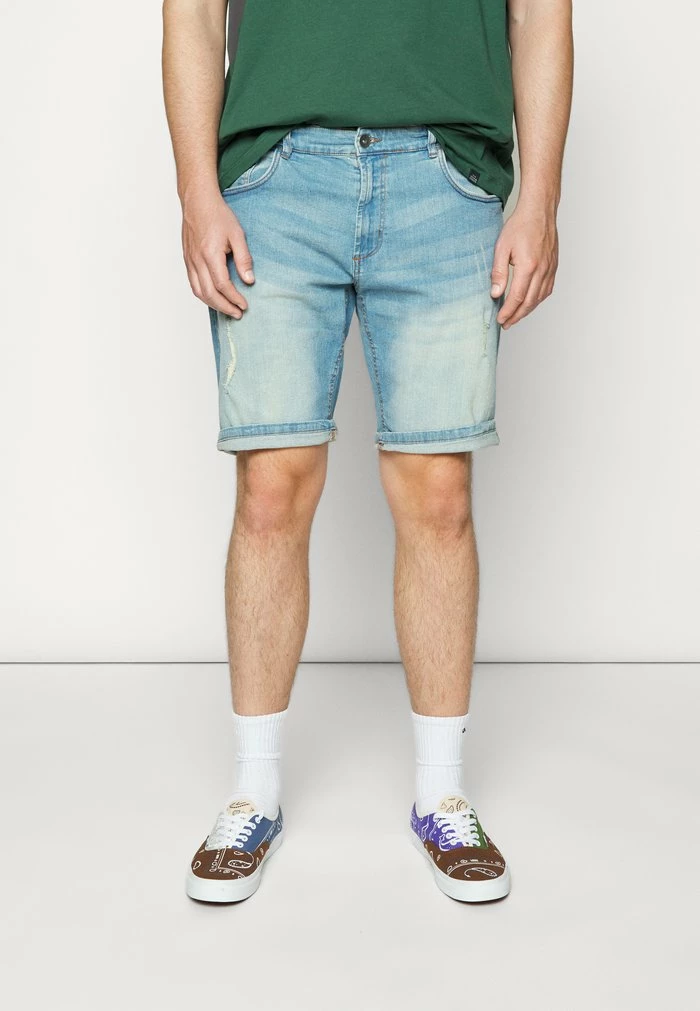 OSLO DESTROY PLUS - Denim shorts - skyway blue