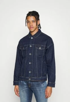 Redefined Rebel HARRY JACKET RAW UNISEX - Denim Jacket - Dark Navy